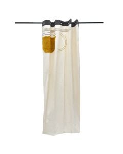 Lenny full curtain with rings, cotton, shade of beige, 140x260 cm
