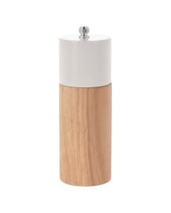 Mechanical pepper and spice grinder, acacia wood, brown / white, 5.5x16.5 cm