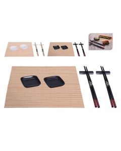 Sushi serving set (PK 7), porcelain, beige, 21x25 cm