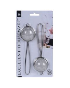Colander set (PK 2), stainless steel, silver,  4x17.5 cm