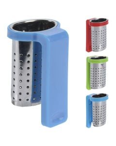Tea filter, stainless steel / plastic, different colors, 5x6 cm