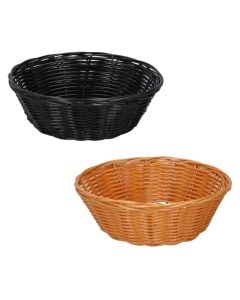 Bread basket set (PK 2) Alpina, plastic, brown/black, Dia20-13.5 x H7 cm