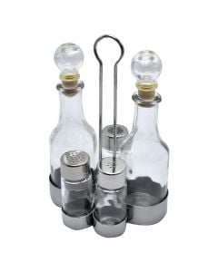 Oil set (PK5), glass/stainless steel, transparent,