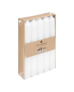 Diner candle (PK 10), paraffin, white, 16 cm