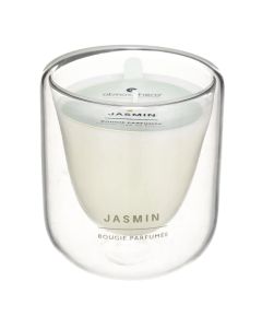 Scented candle with glass holder, Jasmine aroma, dark brown, D8xH9 cm