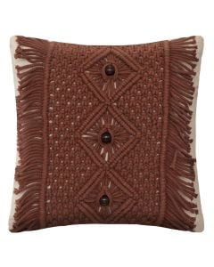 Decorative pillow, cotton + polyester, brown, 45x45 cm