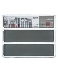 Shelf organizer, PET/TPE, gray + transparent, 40x32x4.7 cm