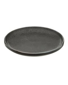 Dessert plate, ceramic, black, Dia.17.7 cm