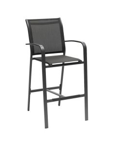 Bar stool Essentia, aluminum+textilen, gray, 56x65xH115 cm