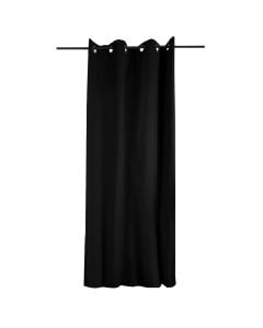 Full curtain with rings Duo, cotton, black, 135x240 cm