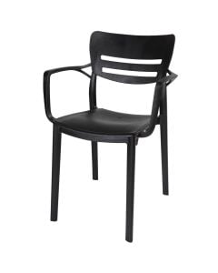 Armchair Pinar, PP, black, 54.5x53xH84 cm