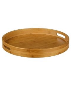 Circular tray, bamboo, brown, Dia.40xH5 cm