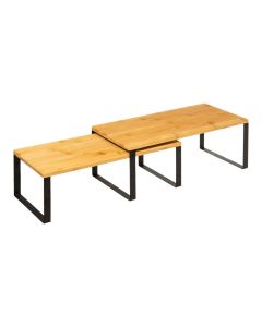 Countertop shelves (PC 2), bamboo/metal, brown, 20x40xH15.5 cm