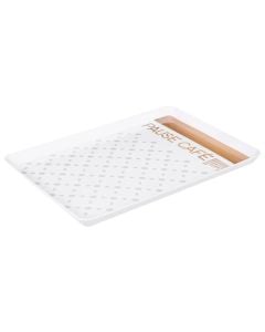 Serving tray, melamine, white, 22x30 cm