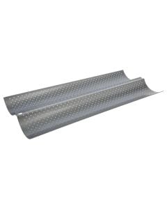 Display holder French baguette (PC 2), metal, silver, 16x38xH2.3 cm