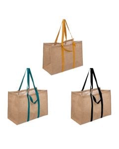Shopping bag, jute, brown, 23x50x66 cm