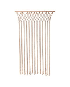 Door divider curtain, bamboo/cotton, beige, 90x180 cm