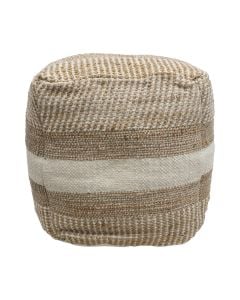 Puffe, 70% jute/30% cotton, natural beige, 45x45xH40 cm
