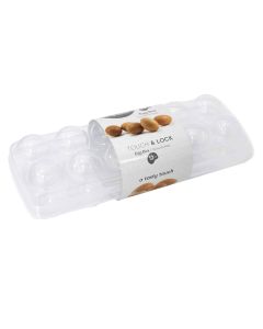 Refrigerator organizer for 12 eggs, plastic, transparent, 24x10 cm
