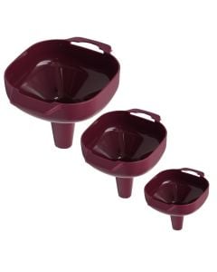 Set of funnels (PK 3), plastic, different colors, Dia.10/12/14 cm