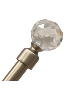 Extended curtain rod with glass knob, metalic, silver, Dia.16/19mm / 160-300 cm