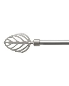 Extended curtain rod with metal knob, metalic, silver, Dia.16/19mm / 120-210 cm