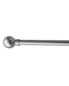 Extended curtain rod with metal knob, metalic, silver, Dia.25/28mm / 120-210 cm