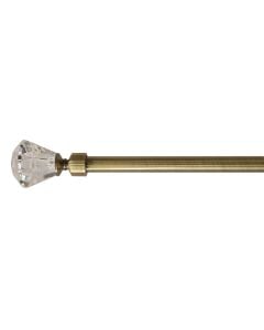 Extended curtain rod with glass knob, metalic, silver, Dia.25/28mm / 160-300 cm
