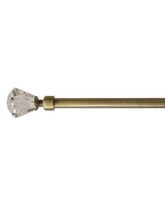 Extended curtain rod with glass knob, metalic, bronz, Dia.16/19mm / 120-210 cm