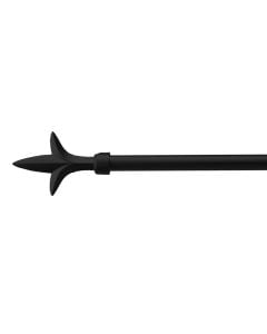Extended curtain rod with metal knob, metalic, mat black, Dia.16/19mm / 120-210 cm