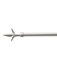 Extended curtain rod with metal knob, metalic, mat gray, Dia.16/19mm / 160-300 cm