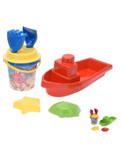 Beach sand bucket toy, plastic, different colors, 14x14x17 cm