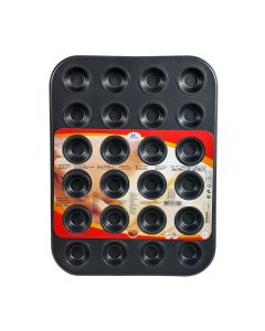 Cake pan with 12 forms, Size: 35x26 (Dia.4cm), Color: Black, Material: Aluminum + Teflon coatings