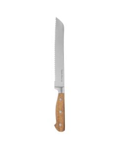 Bread knife, stainless steel/acacia wood, brown, 34cm / blade 20.5cm
