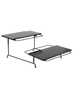 Food stand 2 story, melamine, black, 53x32xH17.5 cm