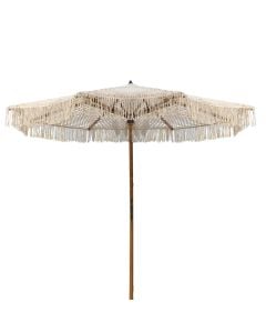 Roma woven umbrella, eucalyptus+synthetic fiber,brown, Dia240x230 cm