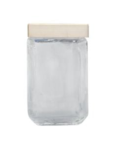 Jar with lid, glass+wood, transparent, 1.7L