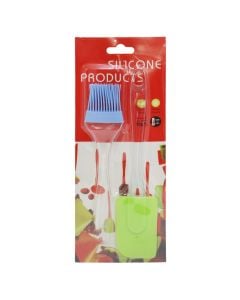 Set spatula/cooking brush, plastic/silicon, transparent, 24 cm