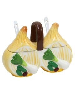 Spices holder, ceramic, yellow, 11x15 cm
