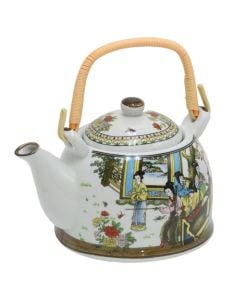 Kettle, ceramic, white, 7.5x16 cm
