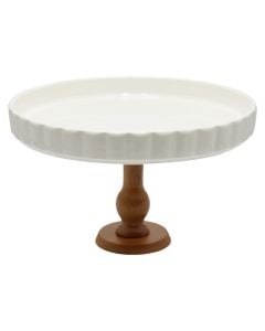 Cake holder, ceramic, white, Dia.27xH16 cm