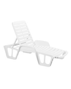 Sun Lounger, plastic, white, 71x192xH100 cm