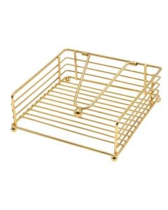 Paper holder, metal, gold, 17x17xH8 cm