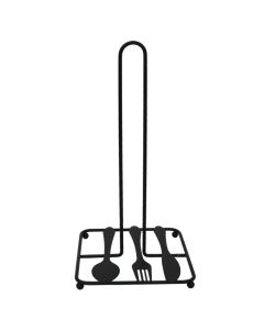 Paper holder, metal, black, 16x16xH29 cm