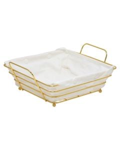 Serving basket, metal, gold, 24x26xH10 cm