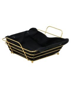 Serving basket, metal, black, 24x26xH10 cm