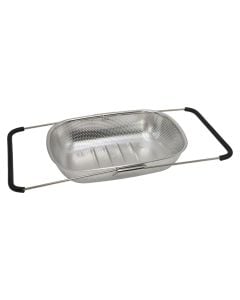 Colander with extension, stainless, silver, 24x34 cm