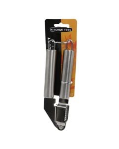 Garlic press, stainless, silver, 20 cm