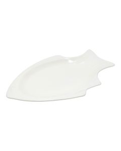 Fish plate, ceramic, white, 22x34.5x2 cm