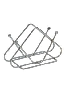 Napkin holder, metal, silver, 8.5x13.5 cm